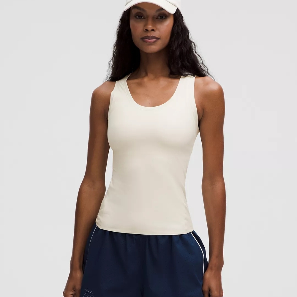 LULULEMON Wundermost Ultra-Soft Nulu Scoop-Neck Tank Top Ivory Size S   NWT